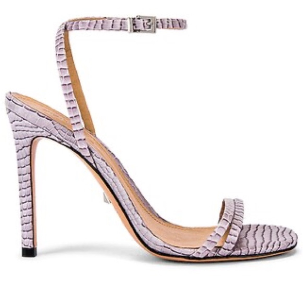 Schutz Altina Lavender Faux Vegan Crocodile Leather Strap Heels Women’s Sz 8.5B